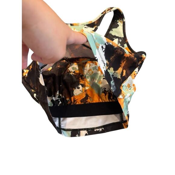 Nine West Active Racerback Sports Bra Medium Multicolor Abstract Print Stretch - Picture 5 of 5